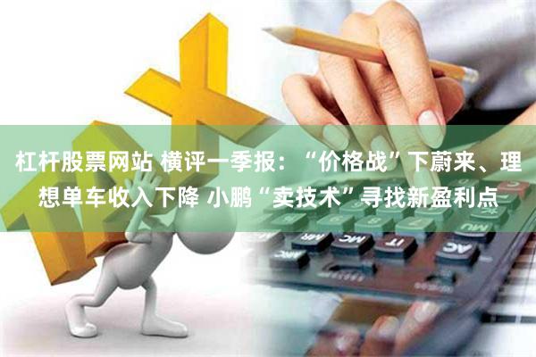 杠杆股票网站 横评一季报：“价格战”下蔚来、理想单车收入下降 小鹏“卖技术”寻找新盈利点