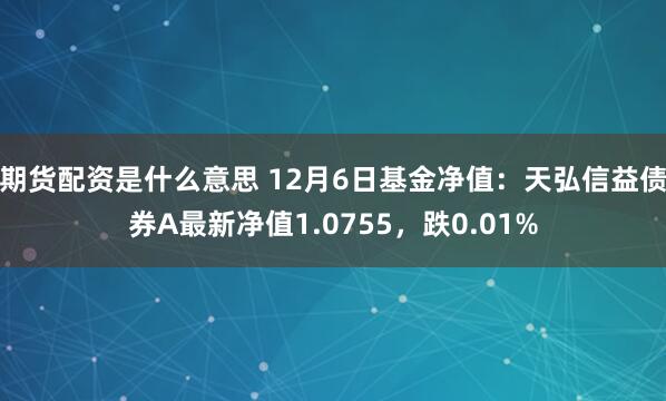 期货配资是什么意思 12月6日基金净值：天弘信益债券A最新净值1.0755，跌0.01%