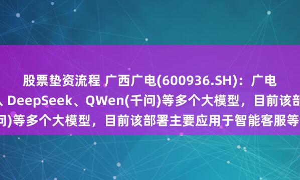 股票垫资流程 广西广电(600936.SH)：广电科技旗下“广电云”接入 DeepSeek、QWen(千问)等多个大模型，目前该部署主要应用于智能客服等场景